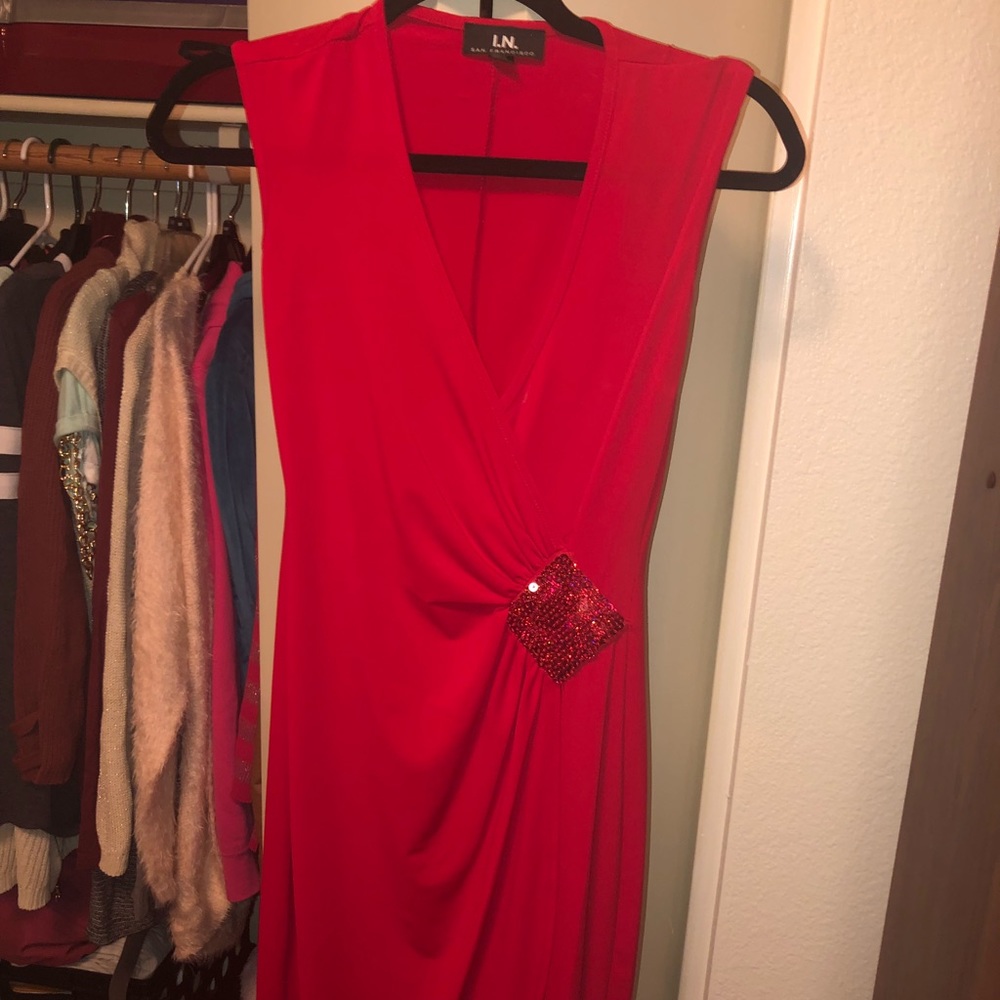 Red Midi Cocktail Dress